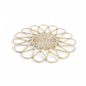 แผ่นรองจานหวายทำมือสไตล์เรียบง่าย ทำจากหวายธรรมชาติ สำหรับตกแต่งโต๊ะอาหารและตกแต่งภายในบ้าน - Product Image 1