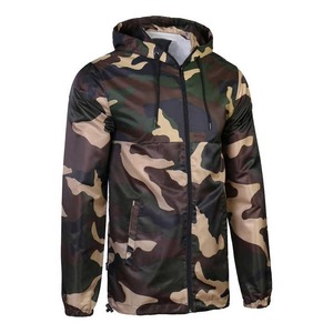 Men's Outdoor Casual Windbreaker <b>Jacket</b> with Custom Printed Design Hooded Collar and Zipper Closure - Product Image 4
