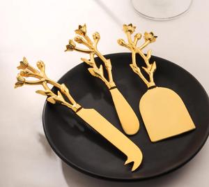 Brass <b>Cheese</b> <b>Set</b> Stainless Cutlery Kitchen Tools Tableware for Home Wedding Events Decorations Available at the Low Price - Product Image 6