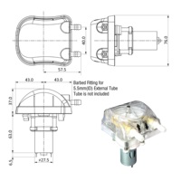 Pompe péristaltique 1000 ml/min, 30 psi, 24 V avec tête de pompe interchangeable et tube péristaltique Santoprene 271-73