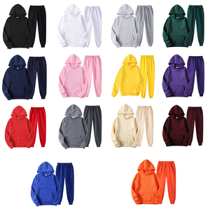 Ensemble survêtement d'hiver personnalisé unisexe avec fermeture éclair intégrale, sweat-shirt et pantalon de survêtement doublés en polaire, coton/bambou, écologique, pour jogging en plein air - Product Image 1