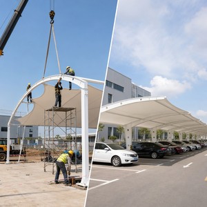 <span class=keywords><strong>Struttura</strong></span> Personalizzata per Tettoia/Pergola in Membrana PVDF Architettonica per Parcheggio Esterno - Product Image 5