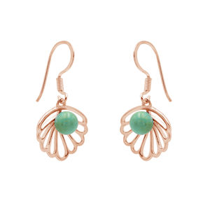 Boucles d'oreilles en argent sterling 925 pour femmes Design classique Mode Turquoise naturelle Pierre précieuse 29x15x7 MM Fine Dangle - Product Image 6