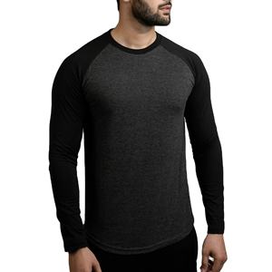 Hot Sale Men's Casual <b>Raglan</b> <b>Long</b> <b>Sleeve</b> <b>T</b>-<b>Shirts</b> Custom Cotton Plus Size Solid <b>Raglan</b> <b>Long</b> <b>Sleeves</b> Breathable Design - Product Image 4