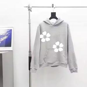 Top qualité coton lourd couronne ligne noire surdimensionné bouffée impression hommes sweats à capuche et sweats larmes à capuche - Product Image 3