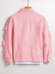 Men's <b>Denim</b> Workwear <b>Jacket</b> Custom Embroidered Logo Winter Waterproof Street Wear - Product Image 2