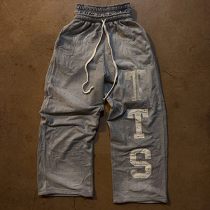 Ensemble survêtement personnalisé de jogging Ensemble pantalon de survêtement et sweat à capuche évasés de haute qualité pour hommes Ensemble sweat à capuche en coton avec fermeture éclair et strass - Product Image 4