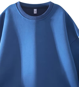 Pull-over oversize uni gris foncé et rouge pour homme, 100% coton, manches longues, coupe ample, uni, teinture unie, imprimé personnalisé, pour l'hiver - Product Image 3