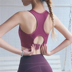 Sujetador deportivo de estilo Simple para mujer, Yoga corta para camiseta sin mangas, camiseta transpirable para gimnasio, ropa interior de realce BH, ropa deportiva de talla grande - Product Image 4