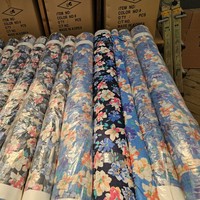 Tela de Algodón y Rayón Estampada Hecha en Corea, Tela de Alta Calidad con Estampado Floral para Vestidos de Mujer, Ropa de Fiesta, Traje de Actuación