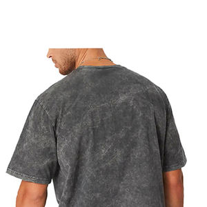 Style intelligent hommes décontracté Street Wear Style lavé à l'acide T-Shirts meilleure vente saison d'été grande taille garçons lavage à l'acide T-Shirts vente - Product Image 4