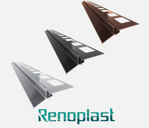 Renoplast ®   Perfil de aluminio para aleros K102, acabado de terrazas y balcones, suelos de baldosas sobre mortero adhesivo, sistemas de drenaje - Product Image 1
