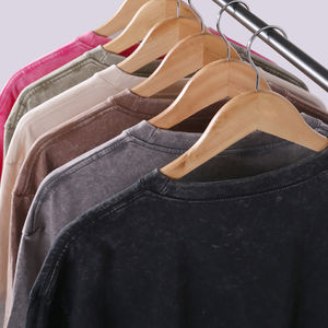 Logo de votre marque: T-shirt en pur coton 100%, T-shirt blanc pour hommes, T-shirt neutre pur et lourd lavé à l'acide - Product Image 2