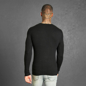 IGH uality en lack olour uull Eck cuello olyester ottotton IX ususcle it Hirt hiror ALE Men hirompression - Product Image 2