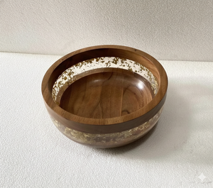 Juego de Vajilla de Madera de Acacia y Resina Ecológica de Lujo, Fruteros de Diseño para el Hogar, Fiestas y Restaurantes - Product Image 2