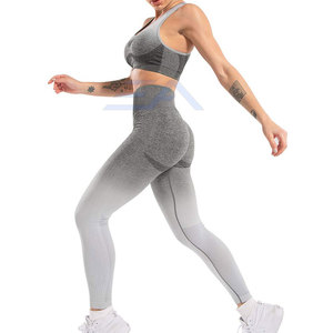 Conjunto de Yoga para Mujer de Diseño Nuevo con Logotipo Personalizado, Cintura Elástica Delantera Sólida, Alta Calidad, Ligero y Transpirable, Conjunto de 2 Piezas - Product Image 2