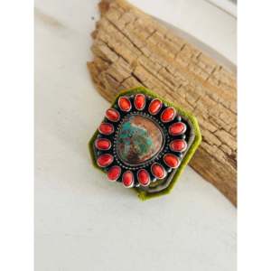 Bague réglable en argent sterling Shelia Becenti avec sertissage multi-pierres, cadeau pour toutes les occasions - Product Image 3