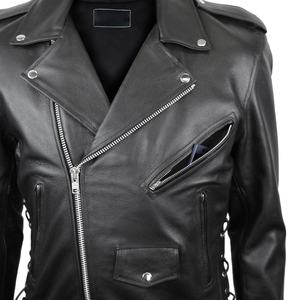 2024 nouvelle mode hommes agneau cuir veste Style confortable haute qualité toile tissu - Product Image 3