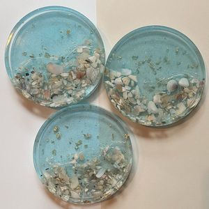 Sous-verre en résine irrégulier de 5 mm d'épaisseur, résistant à la chaleur, protège les surfaces en bois des taches, des rayures, usage quotidien, cuisines domestiques - Product Image 6