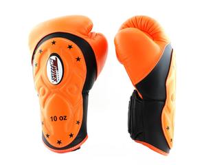 Gants de boxe Twins professionnels, fabricants OEM, gants de boxe d'entraînement Twins, design supplémentaire, gants de boxe noir et orange - Product Image 2