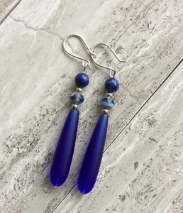 Pendientes de cuentas bohemias con flecos en cascada Andy de diseño turquesa, regalo de joyería único - Product Image 3
