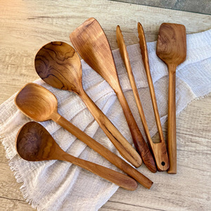 Utensil tool for kitchen <b>wooden</b> handled <b>spatulas</b> wood <b>spatula</b> for blending stirring food ingredients - Product Image 4