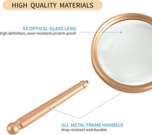 Lunettes de lecture professionnelles en verre optique avec loupe en cuivre, design classique circulaire, écologiques, pour la navigation en extérieur - Product Image 3