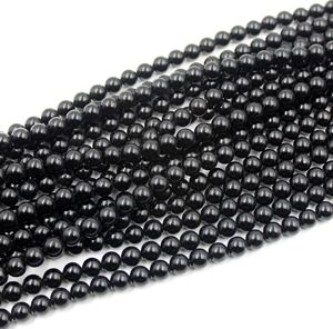 Perles rondes en onyx noir naturel de haute qualité, perles rondes en onyx noir, perles de pierres précieuses en vrac, taille 8 mm - Product Image 1