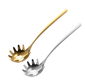 Brass & Stainless Steel <b>Spaghetti</b> Pasta <b>Spoon</b> Server Kitchenware Cooking Utensil Best Selling Product Handicrafts Top Sale - Product Image 1