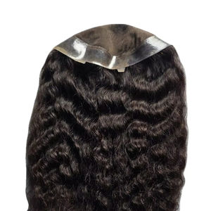 Cheveux Remy pour femmes, dentelle suisse, style vague profonde et vague naturelle, technique monofilament, Taz Hair Bd, dentelle indienne, base PU - Product Image 3
