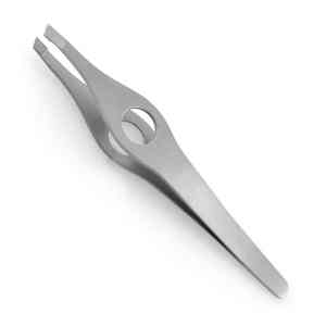 Pince à épiler à sourcils de conception classique en acier inoxydable 9cm pointe inclinée en satin fini épilateur facial tondeuse outils de beauté - Product Image 5