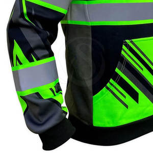 <b>Heavy</b> <b>Duty</b> Hi Vis Reflective ANSI Class 2 Waterproof Quick Dry Breathable Safety Hoodies <b>Zipper</b> Warm Lining Logo for Cold - Product Image 2