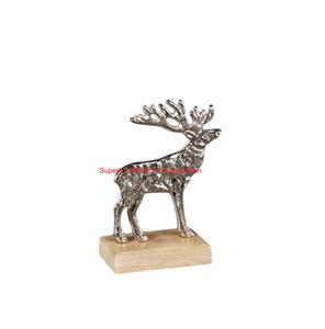 Decoración moderna hecha a mano para el hogar escultura de Reno de aluminio precio económico adorno festivo de Navidad Mesa - Product Image 1