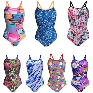 Traje de baño de una pieza con estampado de sublimación personalizado para niña con correas finas para entrenamiento de natación ejercicio piscina playa carreras - Product Image 5
