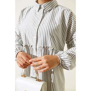 Camisa Tobillera Elástica Rayas Blanco - Product Image 3