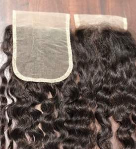 Vente en gros 100% cheveux vierges indiens tissage bouclés noir 4x4 fermeture brut non traité donneur unique dentelle transparente pour les femmes - Product Image 5