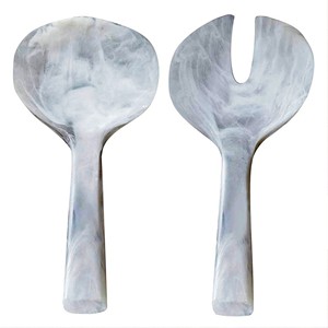 Ensemble de 2 serveurs à salade en résine artisanale, écologiques, lavables au lave-vaisselle, 11 pouces, style moderne, pour la cuisine, fabriqué en Inde - Product Image 1