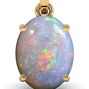 Collier pendentif vintage en opale éthiopienne pour fiançailles, mariage, fête, fait à la main, ovale 12x16mm, serti en argent sterling rhodié - Product Image 1