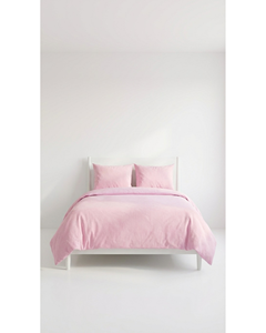 Wholesale <b>Double</b> Size Poly Cotton Duvet Cover Set | Soft Breathable Solid <b>Pink</b> <b>Bedding</b> Set | OEM ODM Private Label Manufacturer - Product Image 1