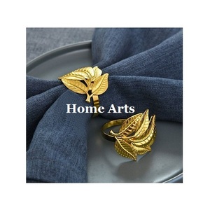 Highest Quality Metal Napkin Ring Leaf Design Customized Size <b>Tissue</b> <b>Paper</b> Rings For Wedding Party Events Use - Product Image 2