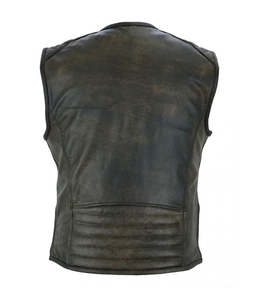 เสื้อกั๊กสำหรับนักขี่มอเตอร์ไซค์หนังหนาระบายอากาศได้เสื้อกั๊กมอเตอร์ไซค์หนังแท้มีบริการ OEM - Product Image 3