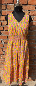 เดรสผ้าฝ้ายอินเดียแขนกุดพิมพ์ลายดอกไม้วินเทจฤดูร้อน - Product Image 1