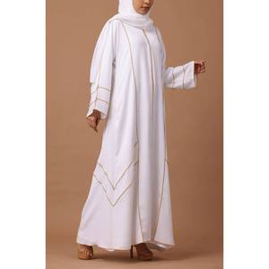 Thanh Lịch Trắng Dubai Hồi Giáo Công Chúa Trim Abaya Cho Phụ Nữ <span class=keywords><strong>2025</strong></span> Thiết Kế Với Sequin Đính Cườm Maxi Cầu Nguyện Ăn Mặc Cho Mùa Đông Áo Dài - Product Image 4