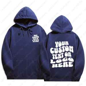 Sweat à capuche d'hiver 100% coton personnalisé avec texte et impression recto-verso, option logo d'entreprise, pull unisexe - Product Image 5