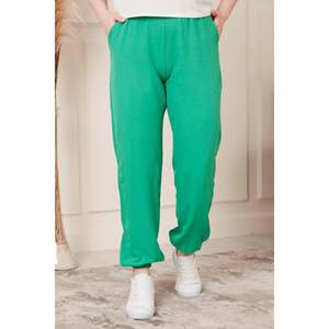 <b>Elastic</b> <b>Waist</b> and Hem Aerobin Plus Size Benetton <b>Trousers</b> - Product Image 1