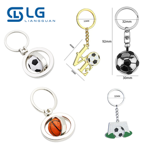 OEB promoción regalo llavero titular 3D doble cara giratoria baloncesto fútbol llaveros Metal llavero - Product Image 1