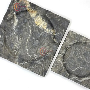 ที่เขี่ยบุหรี่หินอ่อนธรรมชาติรูปทรงสี่เหลี่ยมสีดำสุดสร้างสรรค์ที่เก็บของบนโต๊ะสำหรับโรงแรมร้านอาหารและบาร์ - Product Image 5