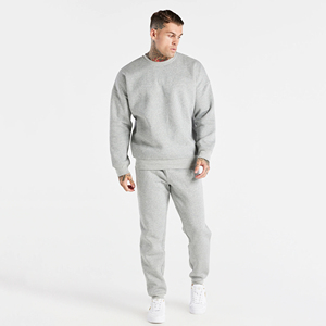 Ensemble de jogging en coton uni pour hommes, sweat-shirt et pantalon de survêtement à col rond, logo personnalisé, promotion, vente en gros pour l'hiver - Product Image 5
