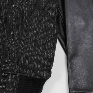 Nouveau Look personnalisé 2025 mode vêtements pour hommes tenue décontracté boule de Base Chenille broderie patchwork manches en cuir veste personnalisée - Product Image 5