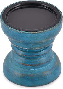 ชุดเชิงเทียนไม้สีฟ้าแบบชนบทที่ไม่เหมือนใครสำหรับงานแต่งงานคริสต์มาสบ้านในฟาร์มอบอุ่นเน้นการตกแต่งภายในห้องรับประทานอาหาร - Product Image 4